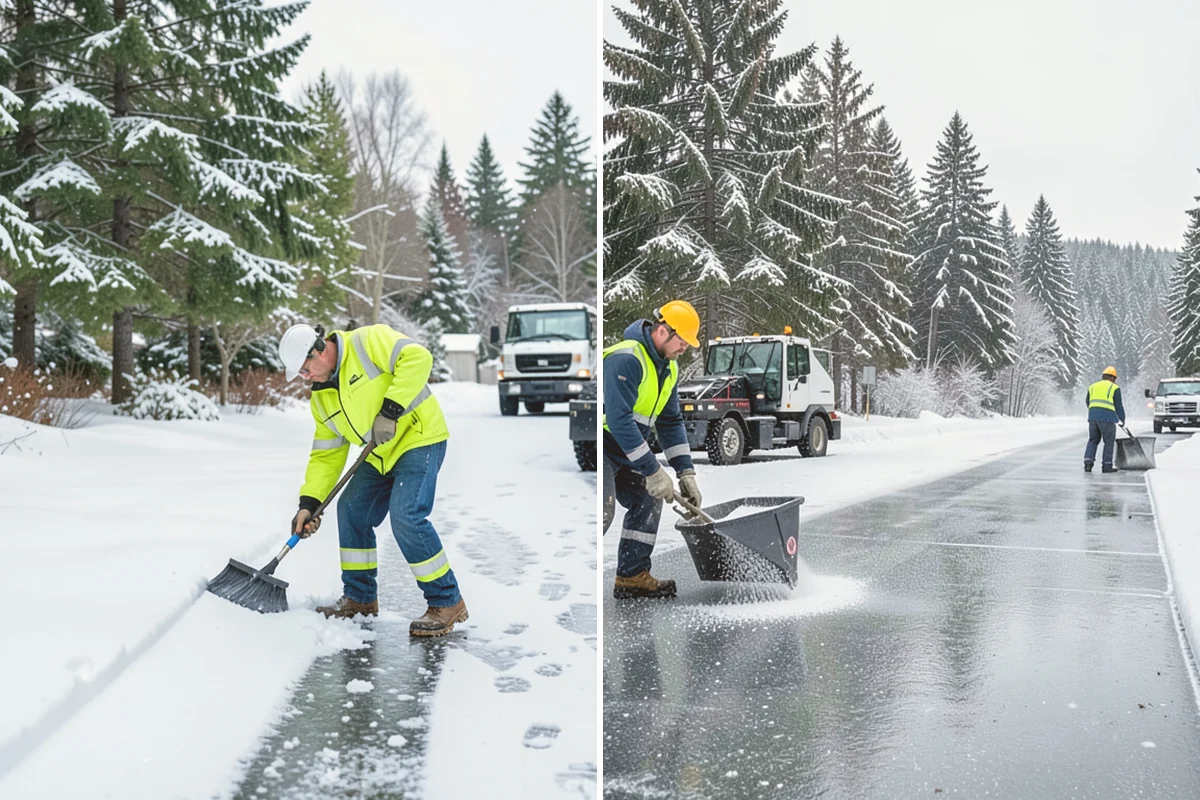 Driveway Snow Removal in Kent, King County, WA - We measure the drive length and note the surface material
