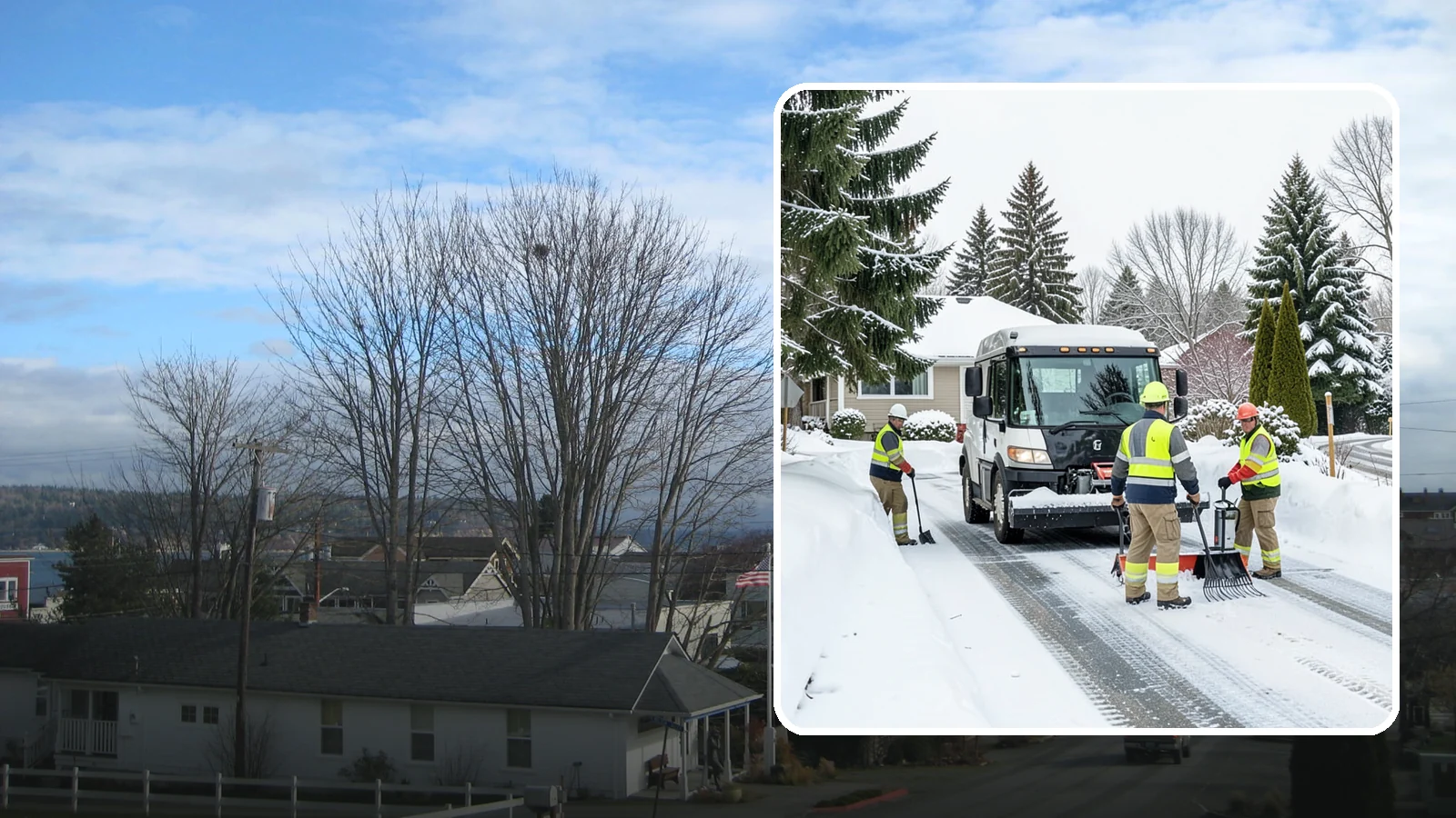 Driveway Snow Removal in Langley, Island County, WA - We clear residential driveways so you can get to work even when your side street stays buried for days.