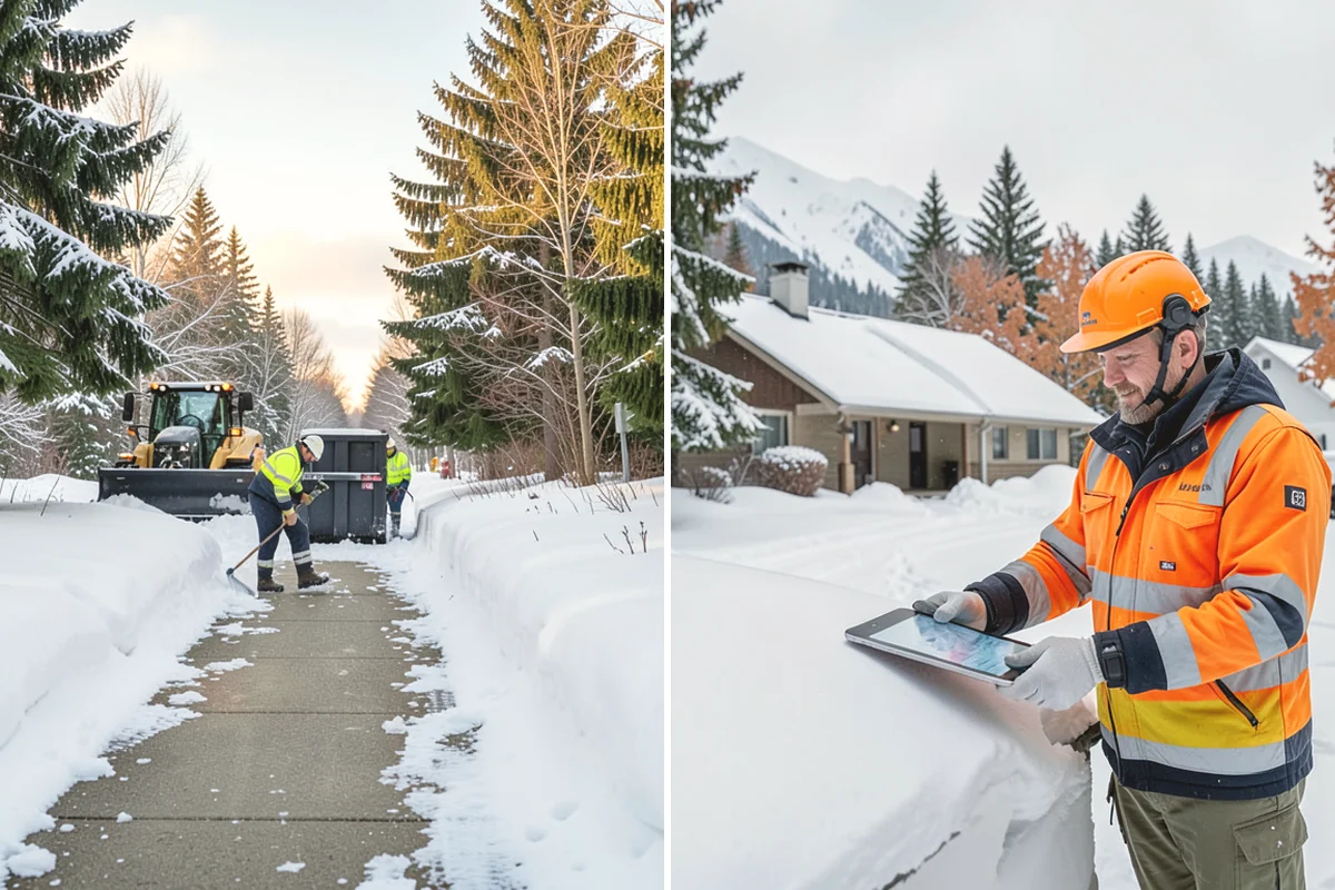 Driveway Snow Removal in Monroe, Snohomish County, WA - We measure the drive length and note the surface material
