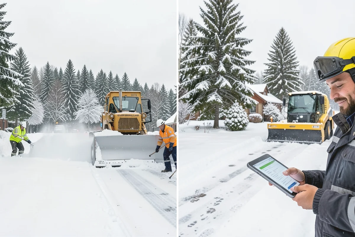 Driveway Snow Removal in North Bend, King County, WA - We measure the drive length and note the surface material