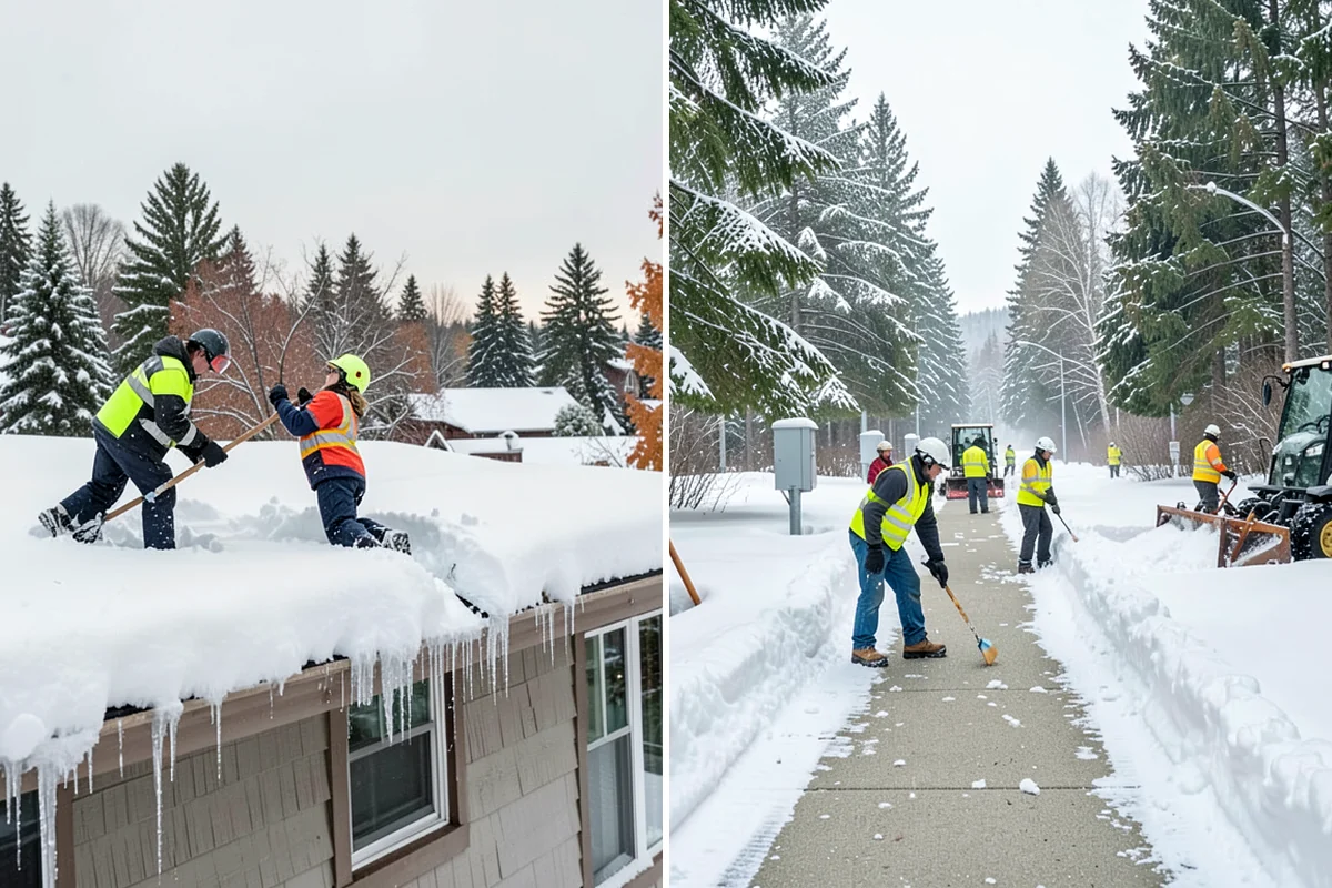 Driveway Snow Removal in SeaTac, King County, WA - We measure the drive length and note the surface material