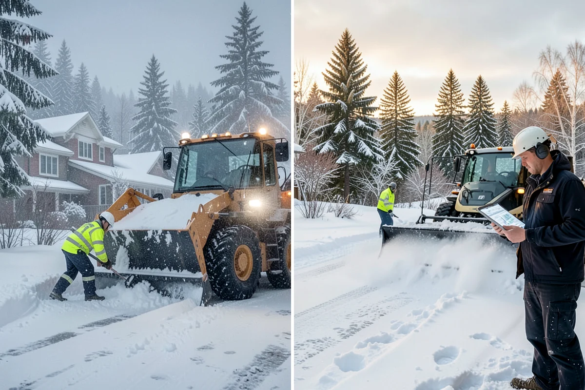 Driveway Snow Removal in Shoreline, King County, WA - We measure the drive length and note the surface material