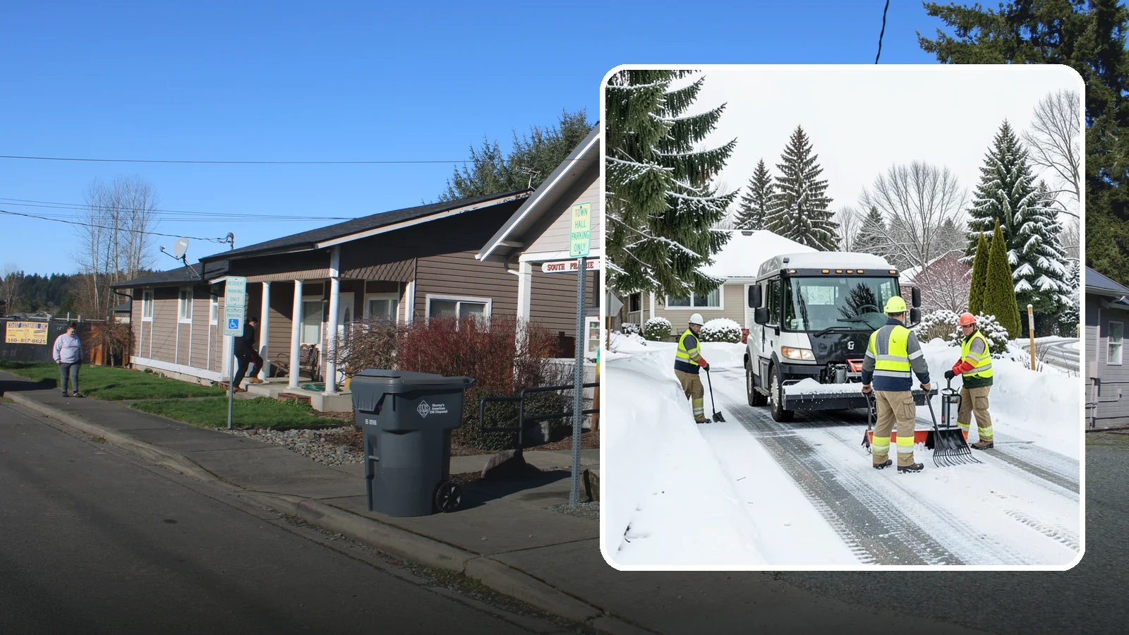 Driveway Snow Removal in South Prairie, Pierce County, WA - We clear residential driveways so you can get to work even when your side street stays buried for days.