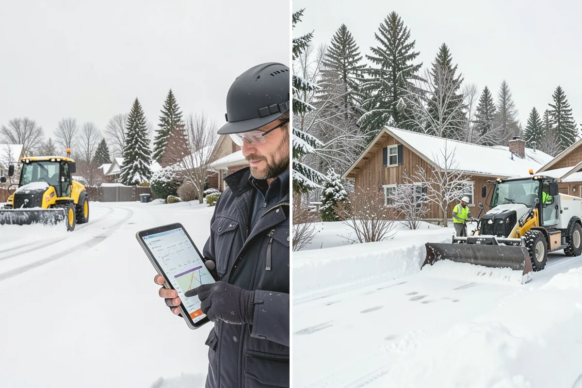 Driveway Snow Removal in Tukwila, King County, WA - We measure the drive length and note the surface material