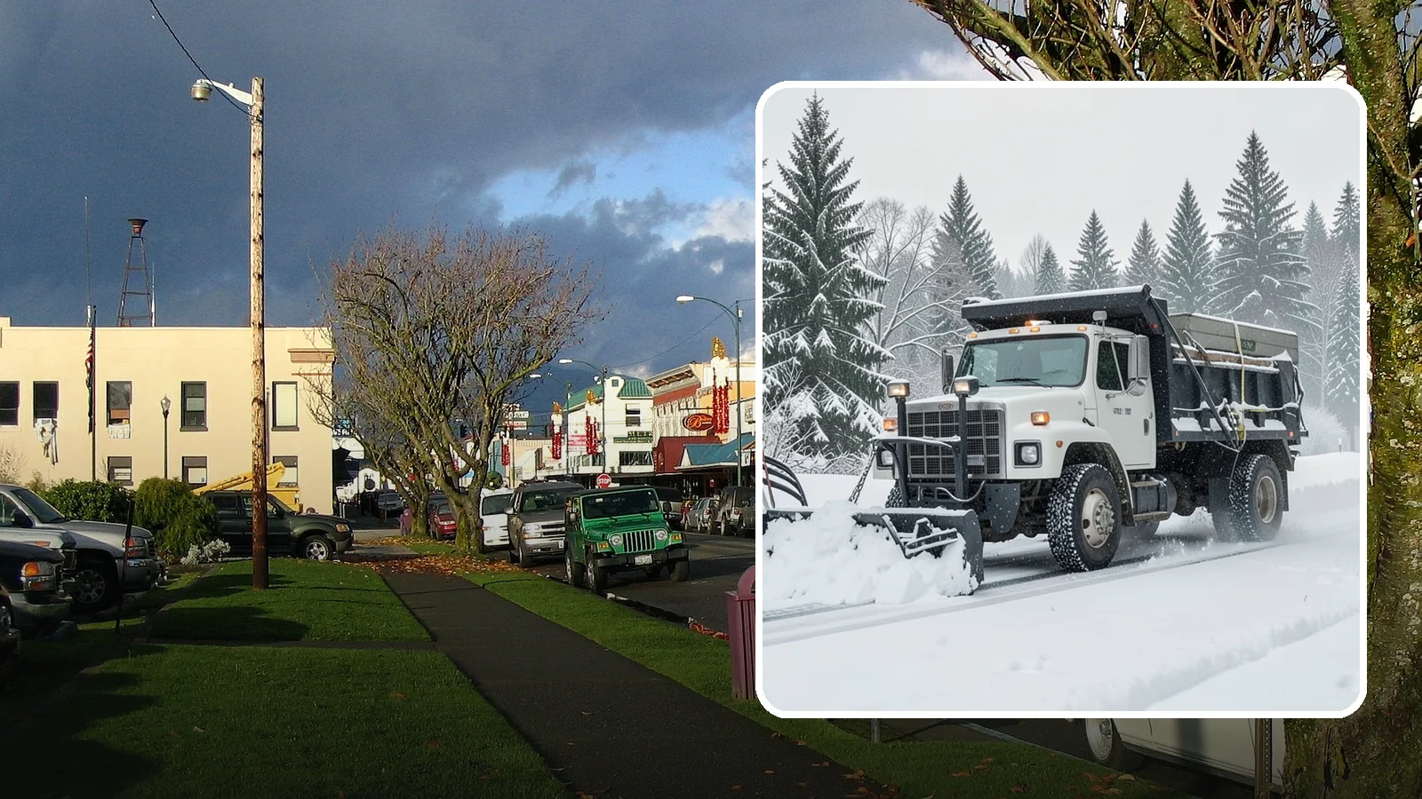 Dump Truck Plowing in Arlington, Snohomish County, WA - Our plow-equipped dump trucks move heavy snow and haul it away in a single, efficient operation.