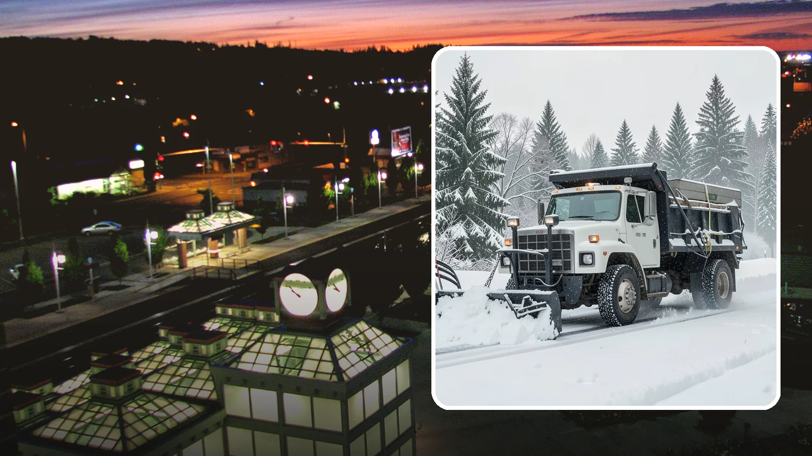 Dump Truck Plowing in Auburn, King County, WA - Our plow-equipped dump trucks move heavy snow and haul it away in a single, efficient operation.