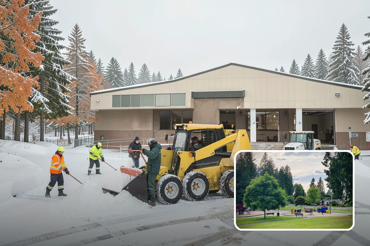 Dump Truck Plowing in Bonney Lake, Pierce County, WA - Combined plowing and hauling in a single operation