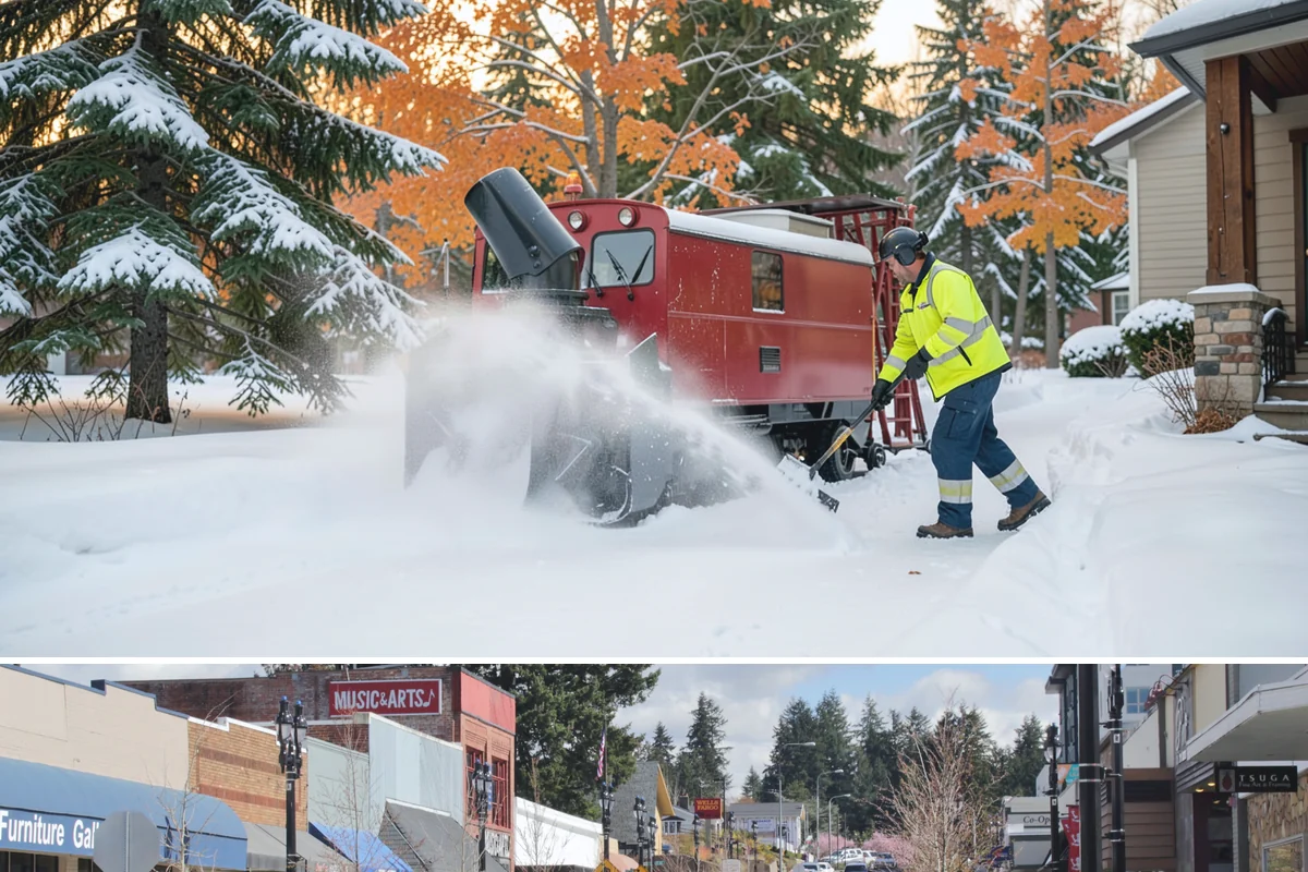 Dump Truck Plowing in Bothell, King County, WA - Dump truck plowing is most useful during heavy accumulation events from December through February on space-limited commercial...