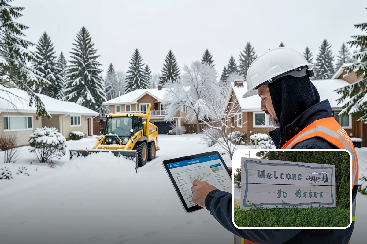 Dump Truck Plowing in Brier, Snohomish County, WA - Combined plowing and hauling in a single operation
