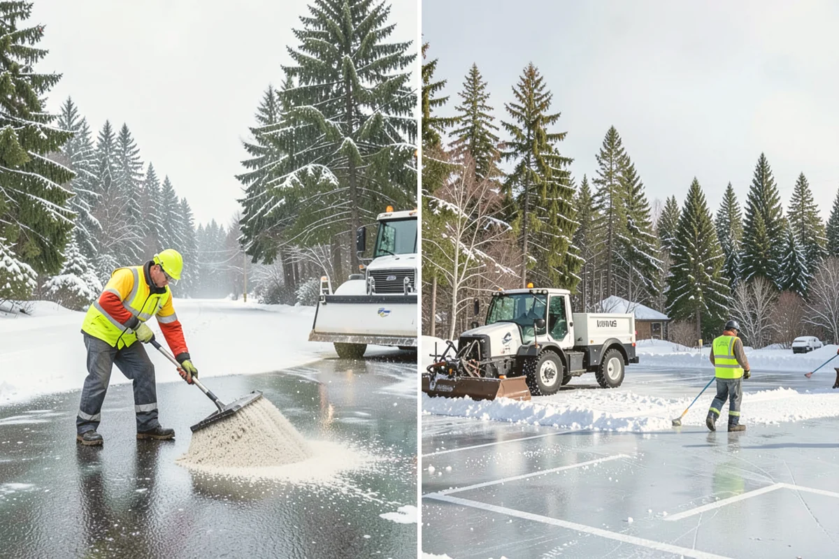 Dump Truck Plowing in Brier, Snohomish County, WA - Plan plow routes alongside loading and haul-off points