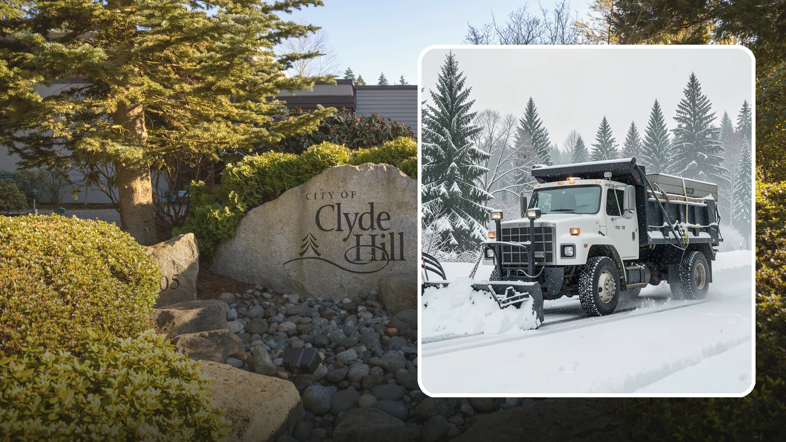 Dump Truck Plowing in Clyde Hill, King County, WA - Our plow-equipped dump trucks move heavy snow and haul it away in a single, efficient operation.