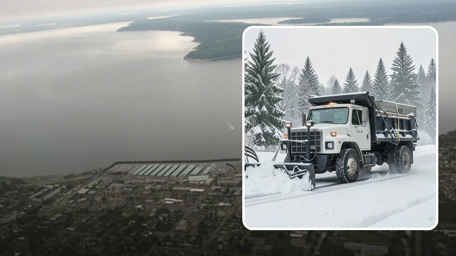 Dump Truck Plowing in Des Moines, King County, WA - Our plow-equipped dump trucks move heavy snow and haul it away in a single, efficient operation.