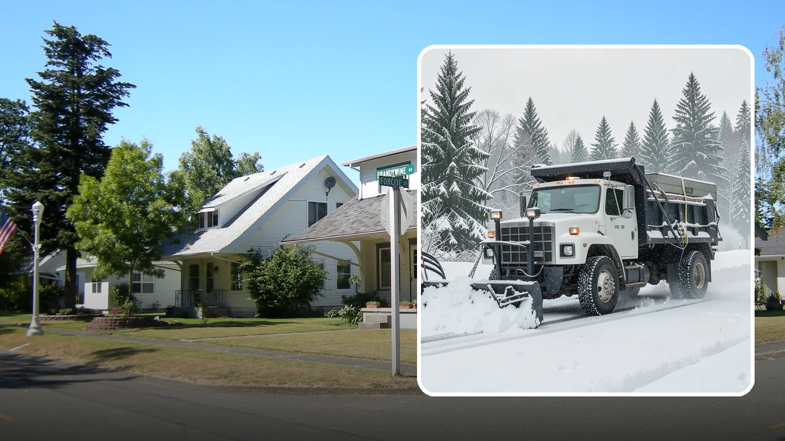 Dump Truck Plowing in DuPont, Pierce County, WA - Our plow-equipped dump trucks move heavy snow and haul it away in a single, efficient operation.