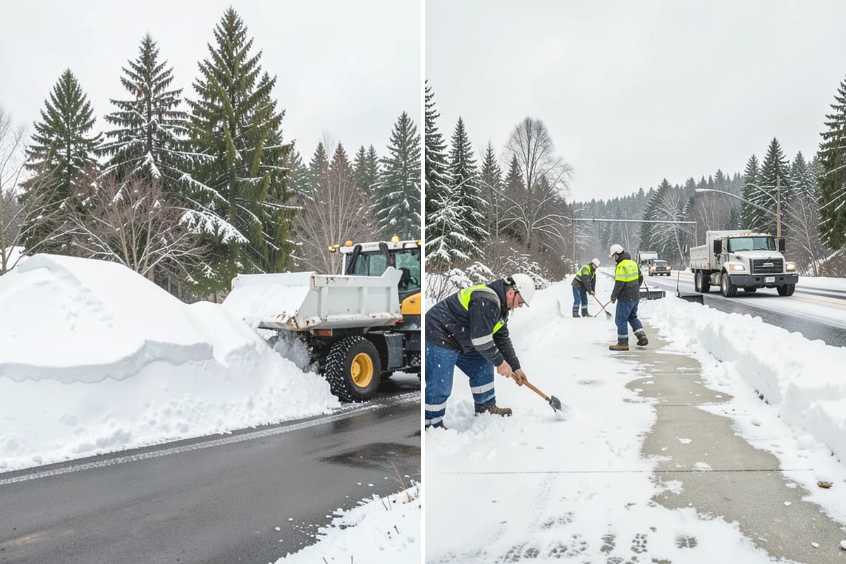 Dump Truck Plowing in Duvall, King County, WA - Plan plow routes alongside loading and haul-off points