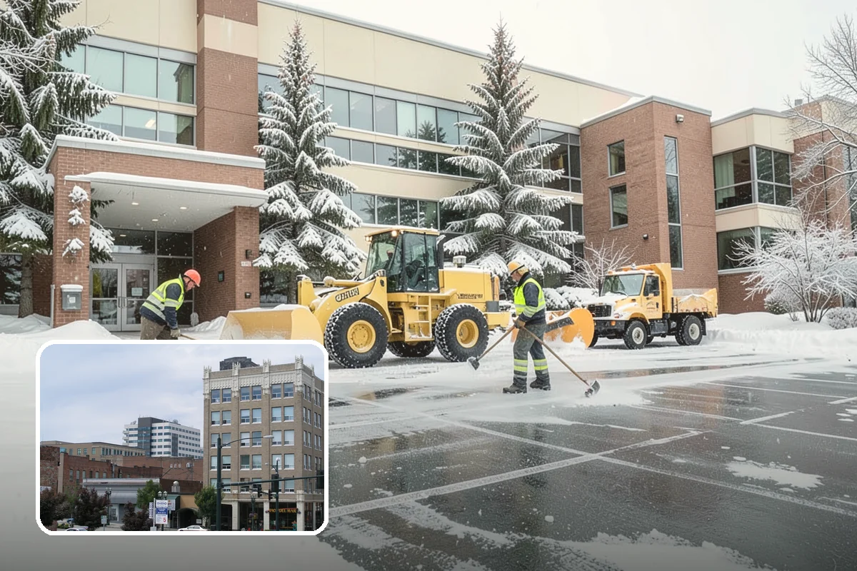 Dump Truck Plowing in Everett, Snohomish County, WA - Combined plowing and hauling in a single operation