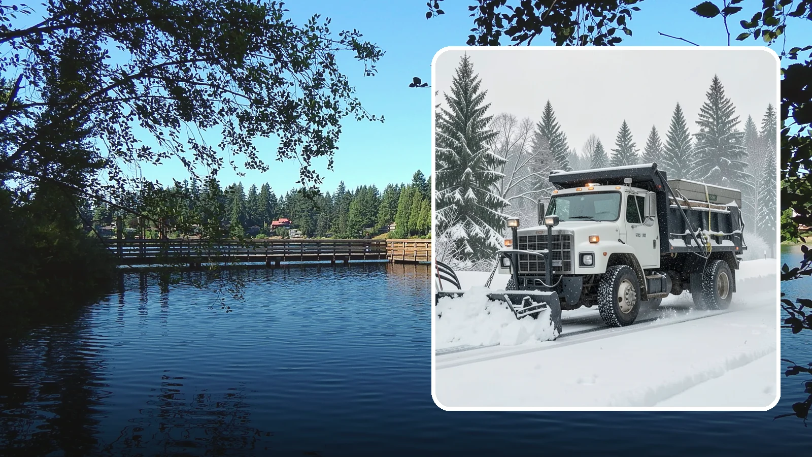 Dump Truck Plowing in Federal Way, King County, WA - Our plow-equipped dump trucks move heavy snow and haul it away in a single, efficient operation.