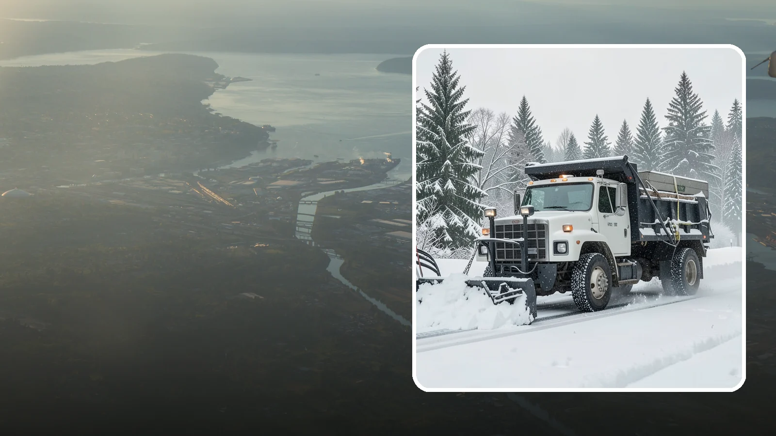 Dump Truck Plowing in Fife, Pierce County, WA - Our plow-equipped dump trucks move heavy snow and haul it away in a single, efficient operation.