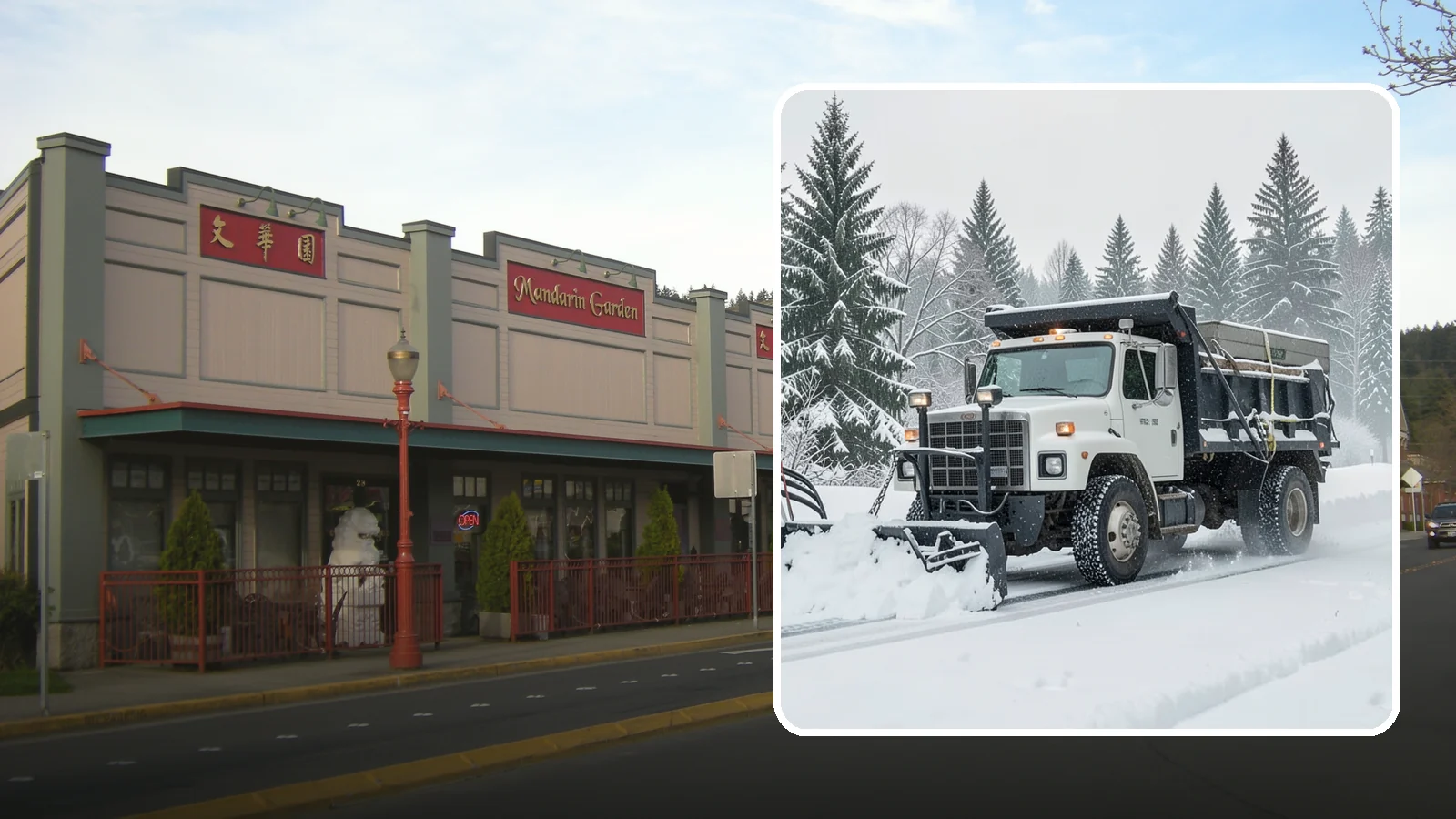 Dump Truck Plowing in Issaquah, King County, WA - Our plow-equipped dump trucks move heavy snow and haul it away in a single, efficient operation.