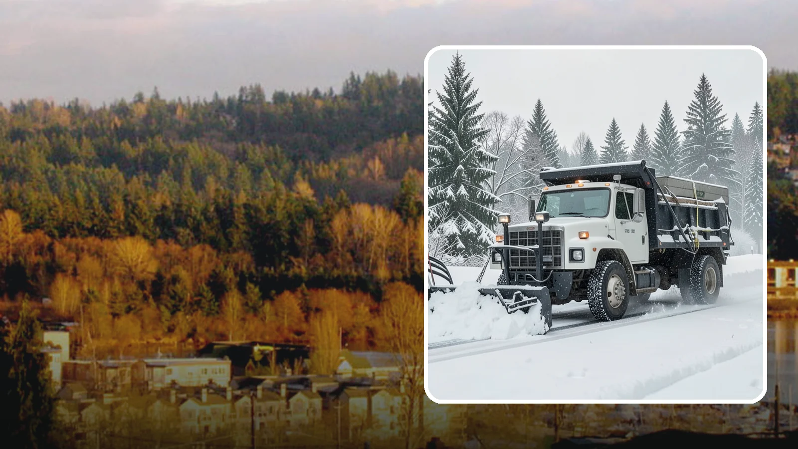 Dump Truck Plowing in Kenmore, King County, WA - Our plow-equipped dump trucks move heavy snow and haul it away in a single, efficient operation.