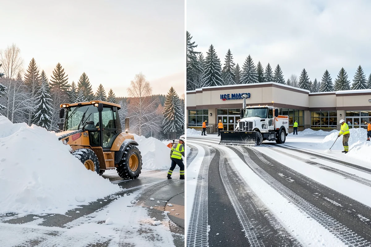 Dump Truck Plowing in Kenmore, King County, WA - Plan plow routes alongside loading and haul-off points