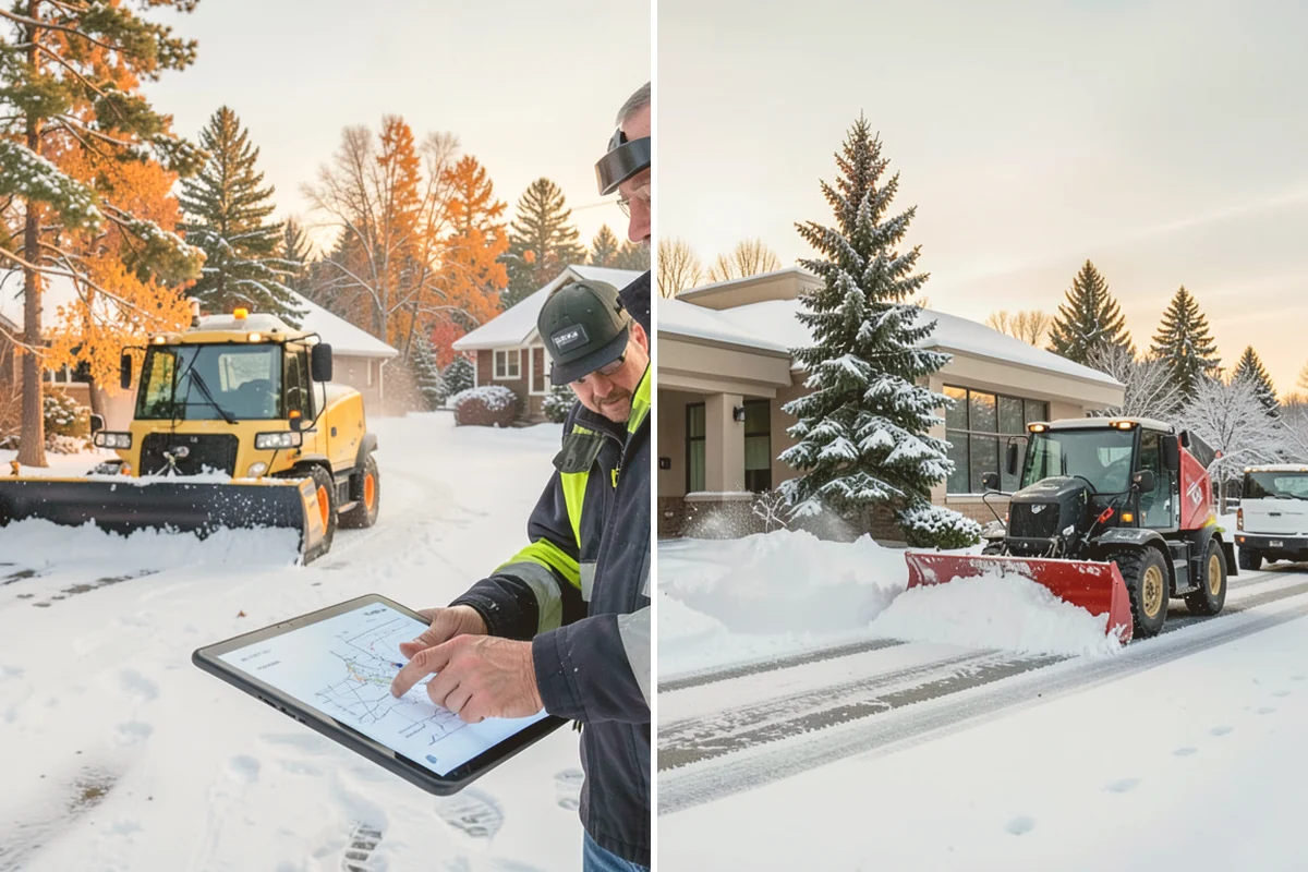 Dump Truck Plowing in Kirkland, King County, WA - Plan plow routes alongside loading and haul-off points