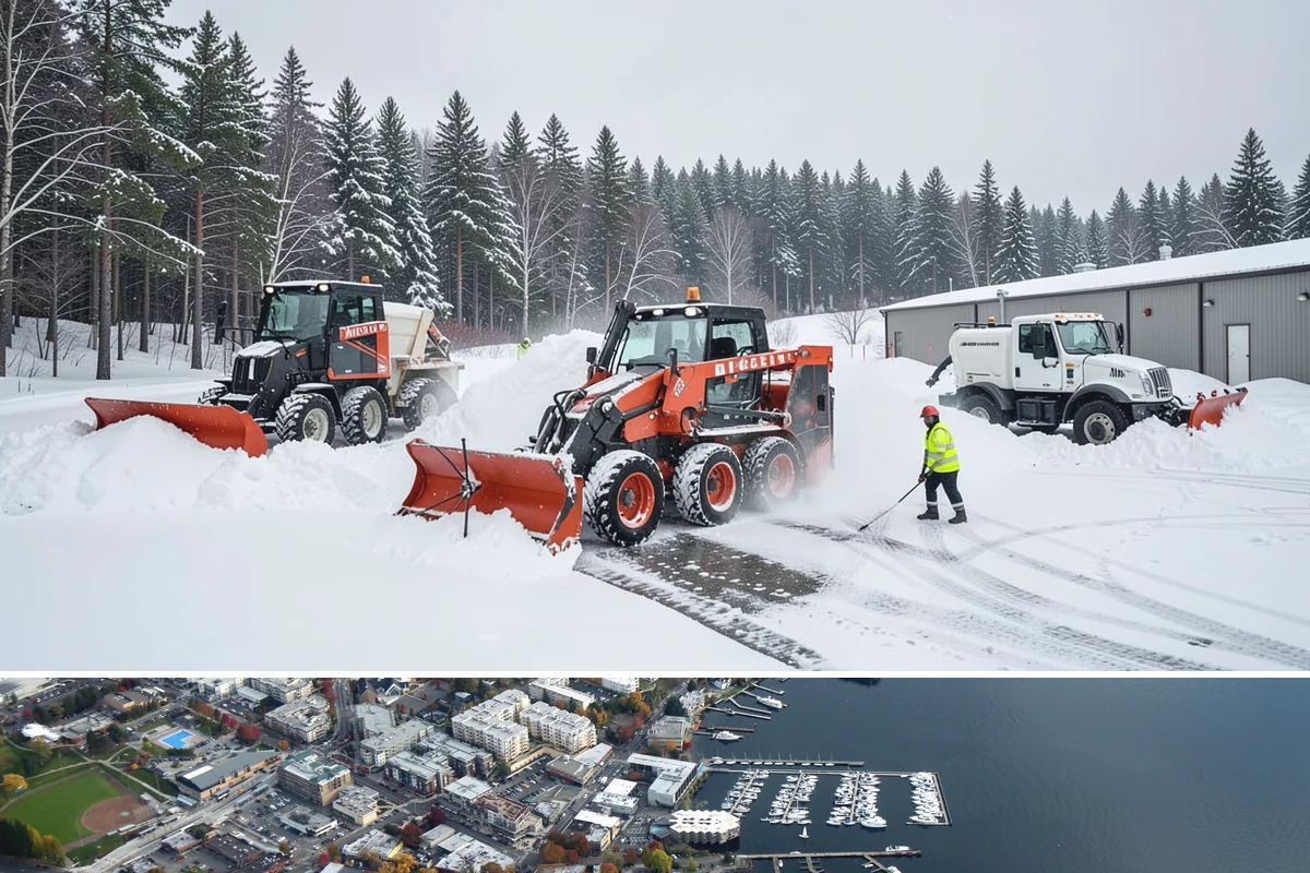 Dump Truck Plowing in Kirkland, King County, WA - Dump truck plowing is most useful during heavy accumulation events from December through February on space-limited commercial...
