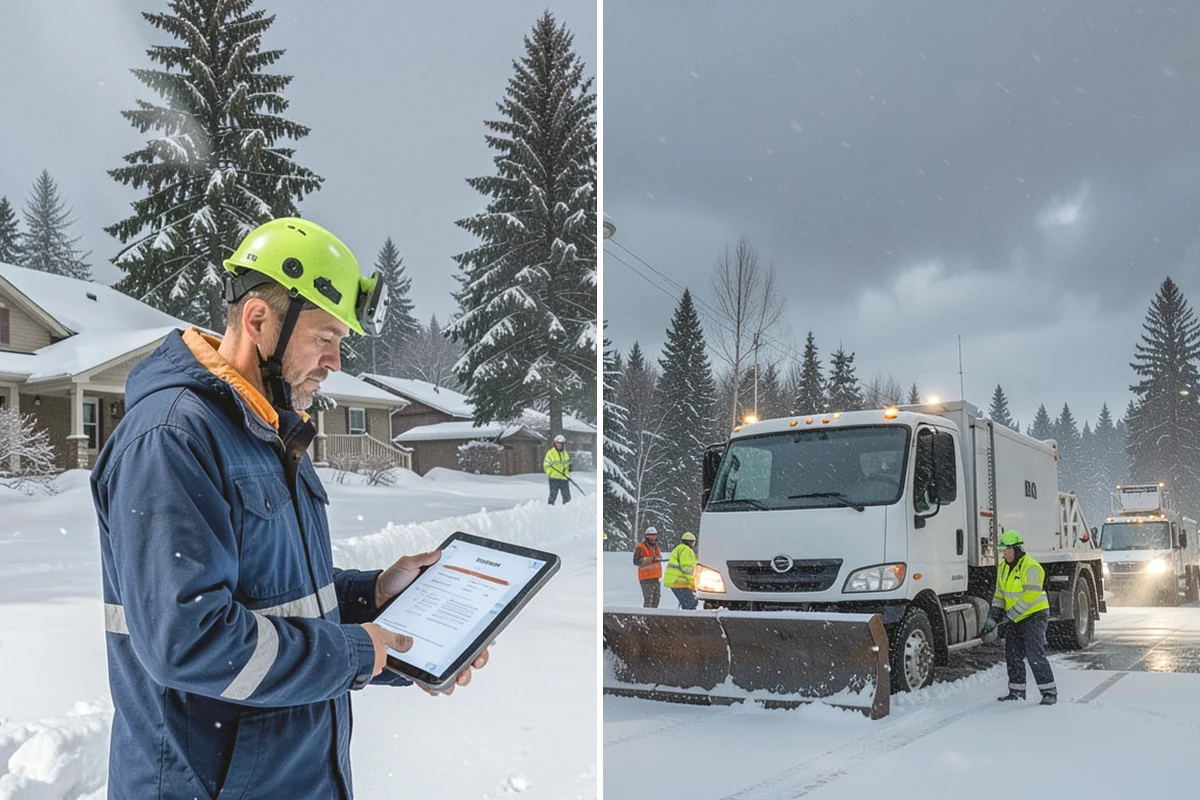Dump Truck Plowing in La Conner, Skagit County, WA - Plan plow routes alongside loading and haul-off points