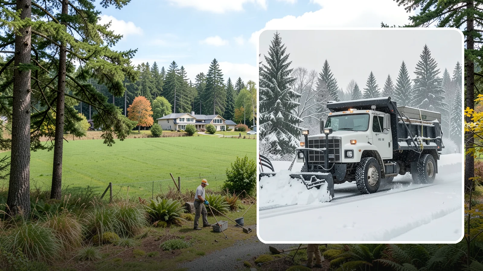 Dump Truck Plowing in Lyman, Skagit County, WA - Our plow-equipped dump trucks move heavy snow and haul it away in a single, efficient operation.