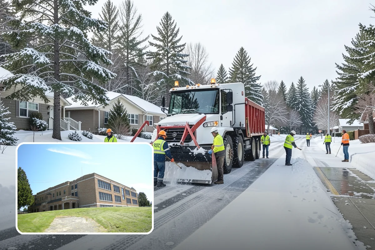 Dump Truck Plowing in Maple Valley, King County, WA - Combined plowing and hauling in a single operation