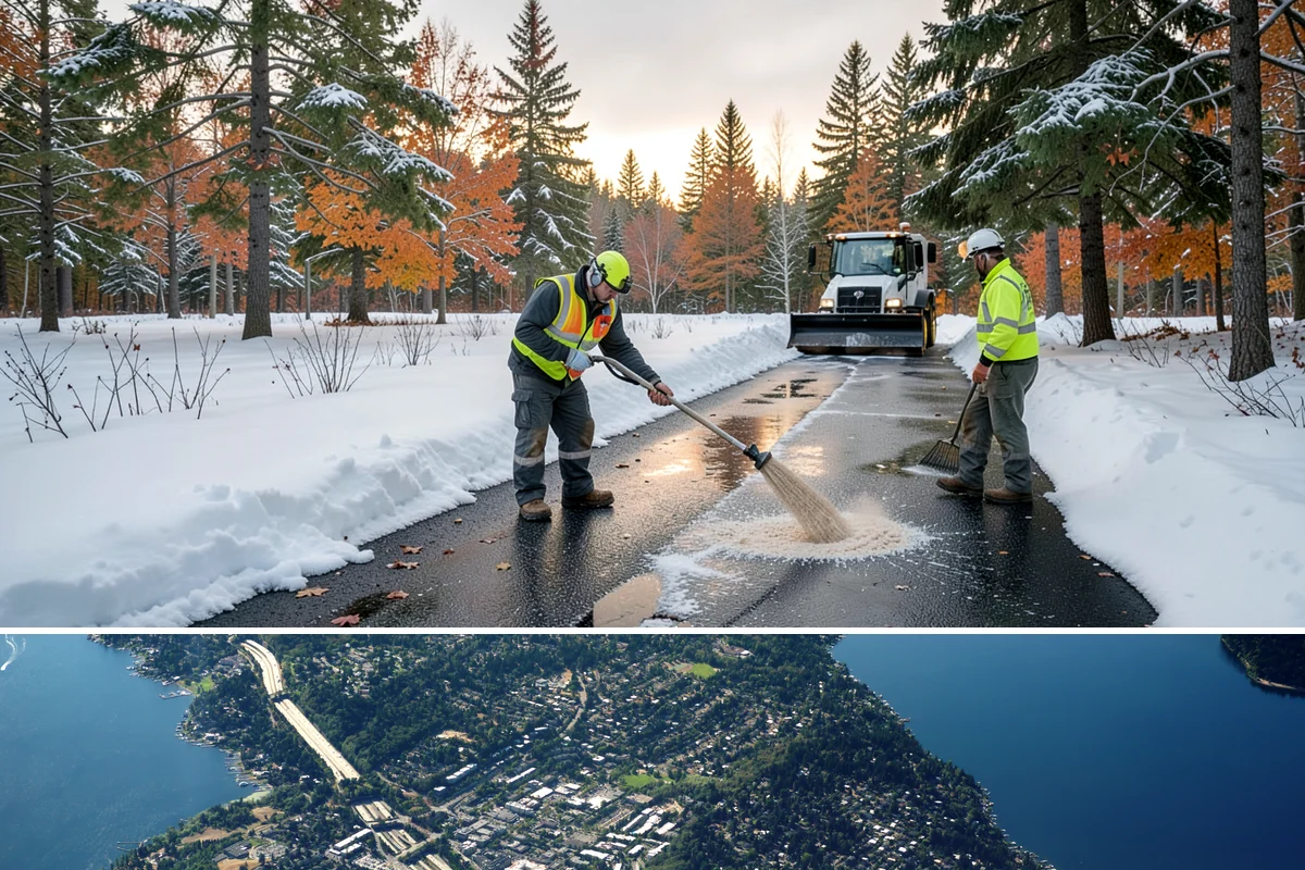 Dump Truck Plowing in Mercer Island, King County, WA - Dump truck plowing is most useful during heavy accumulation events from December through February on space-limited commercial...