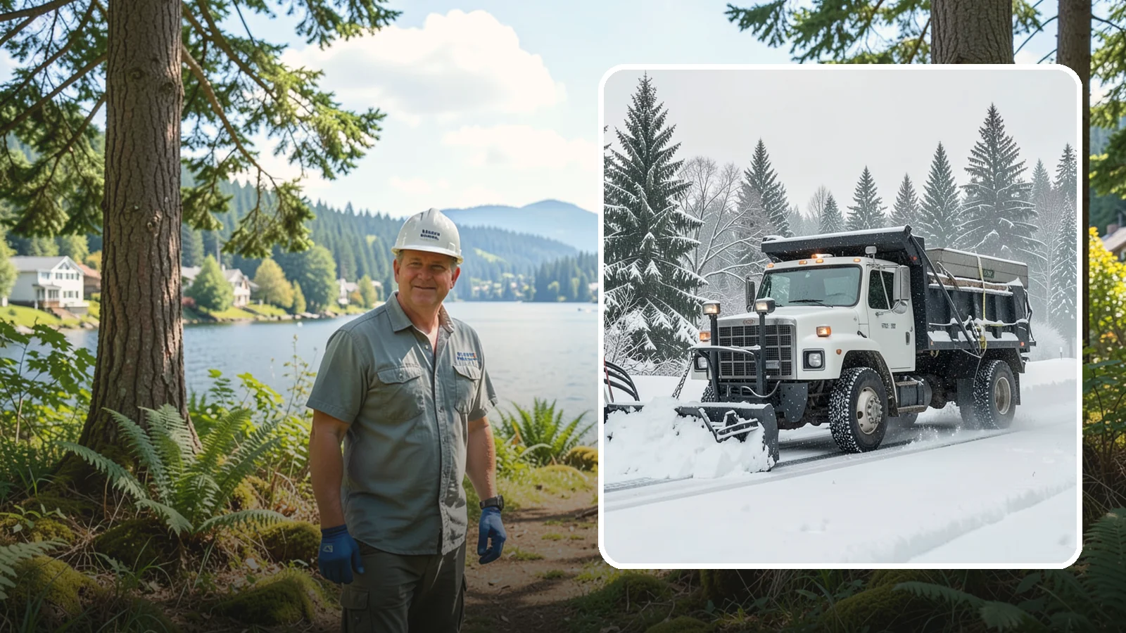 Dump Truck Plowing in Milton, King County, WA - Our plow-equipped dump trucks move heavy snow and haul it away in a single, efficient operation.
