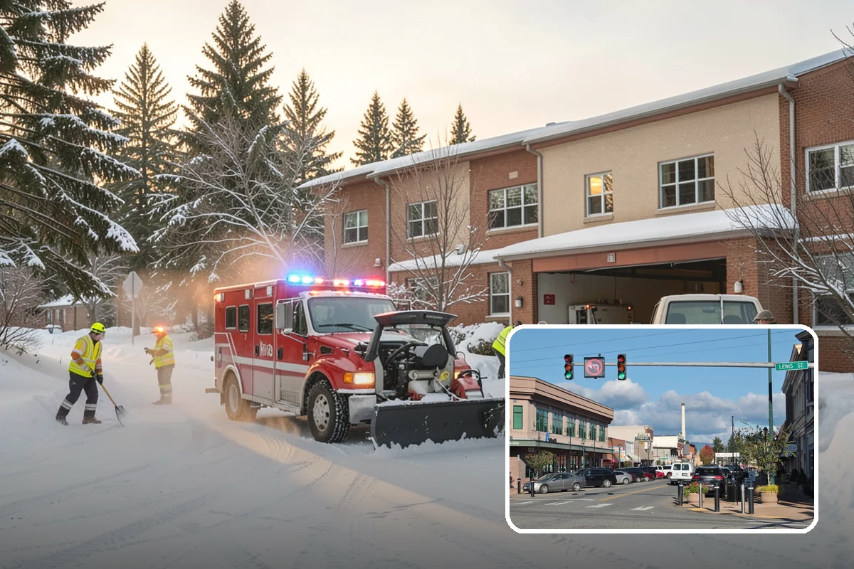 Dump Truck Plowing in Monroe, Snohomish County, WA - Combined plowing and hauling in a single operation