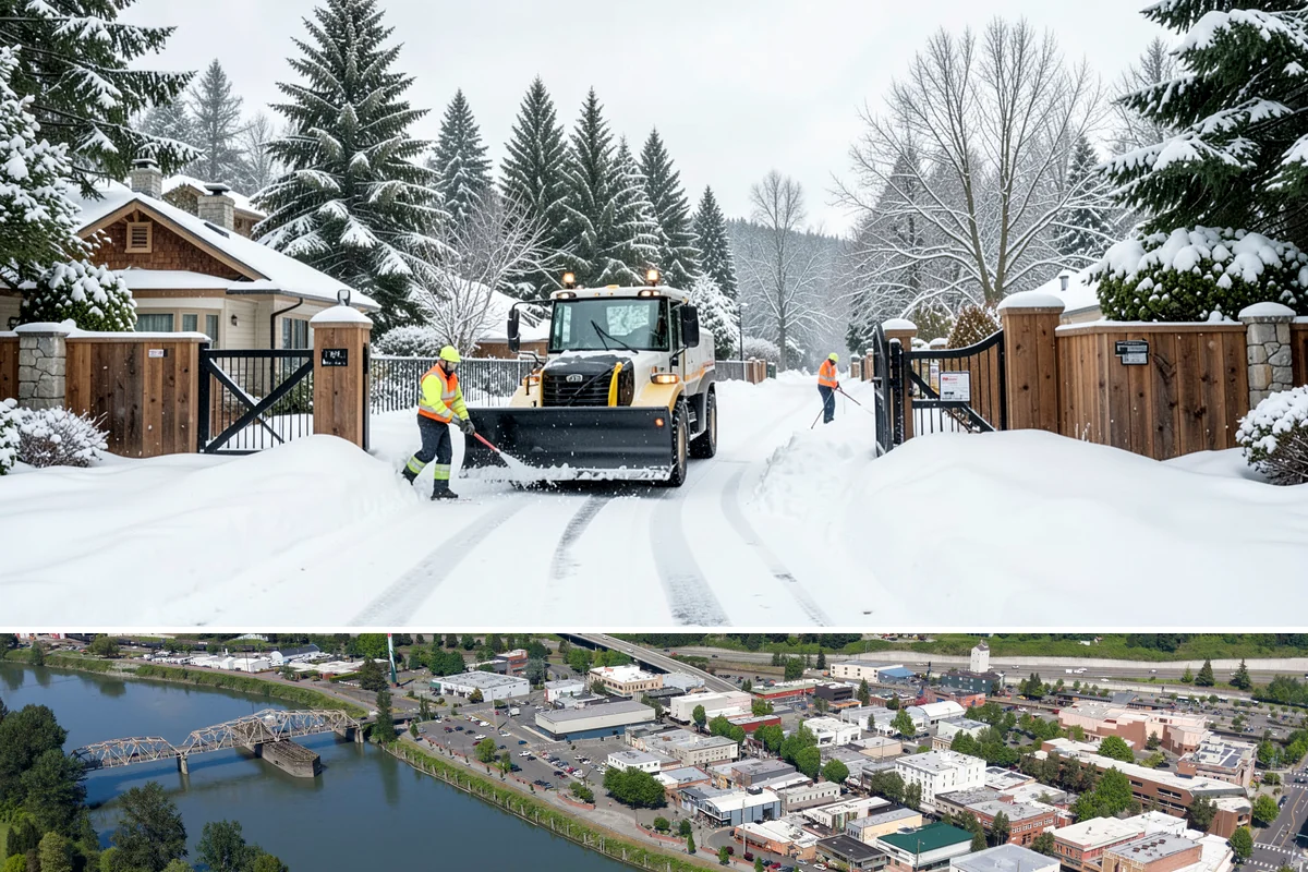 Dump Truck Plowing in Mount Vernon, Skagit County, WA - Dump truck plowing is most useful during heavy accumulation events from December through February on space-limited commercial...