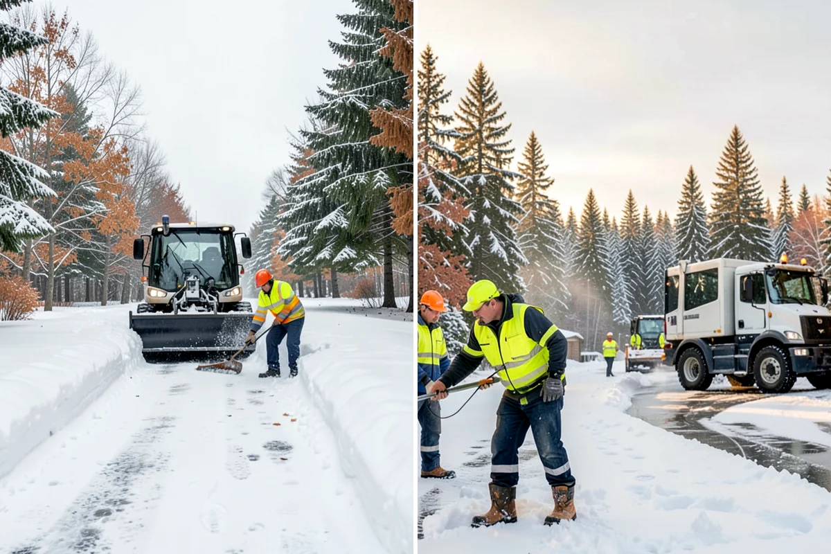 Dump Truck Plowing in Normandy Park, King County, WA - Plan plow routes alongside loading and haul-off points