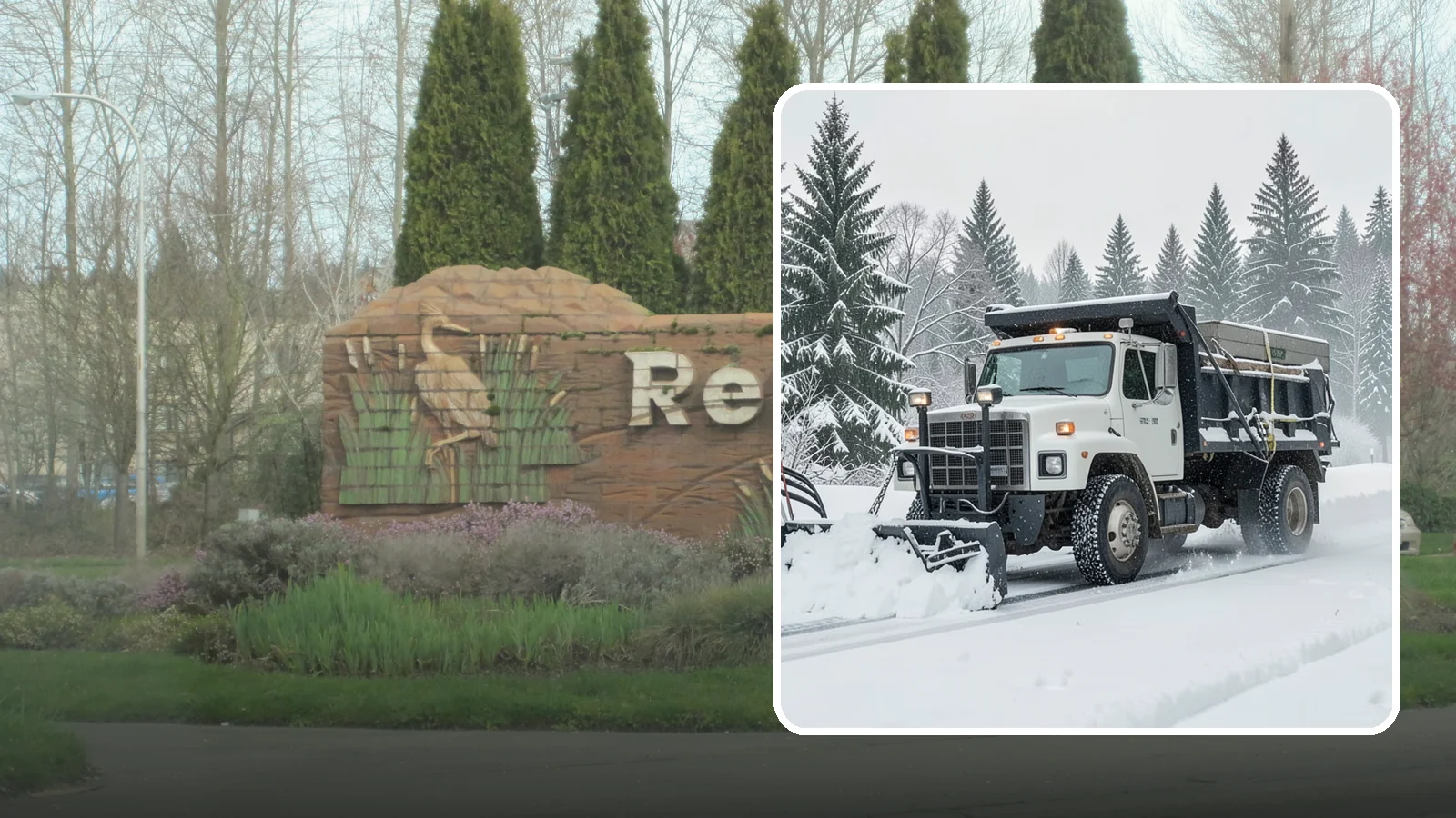 Dump Truck Plowing in Renton, King County, WA - Our plow-equipped dump trucks move heavy snow and haul it away in a single, efficient operation.