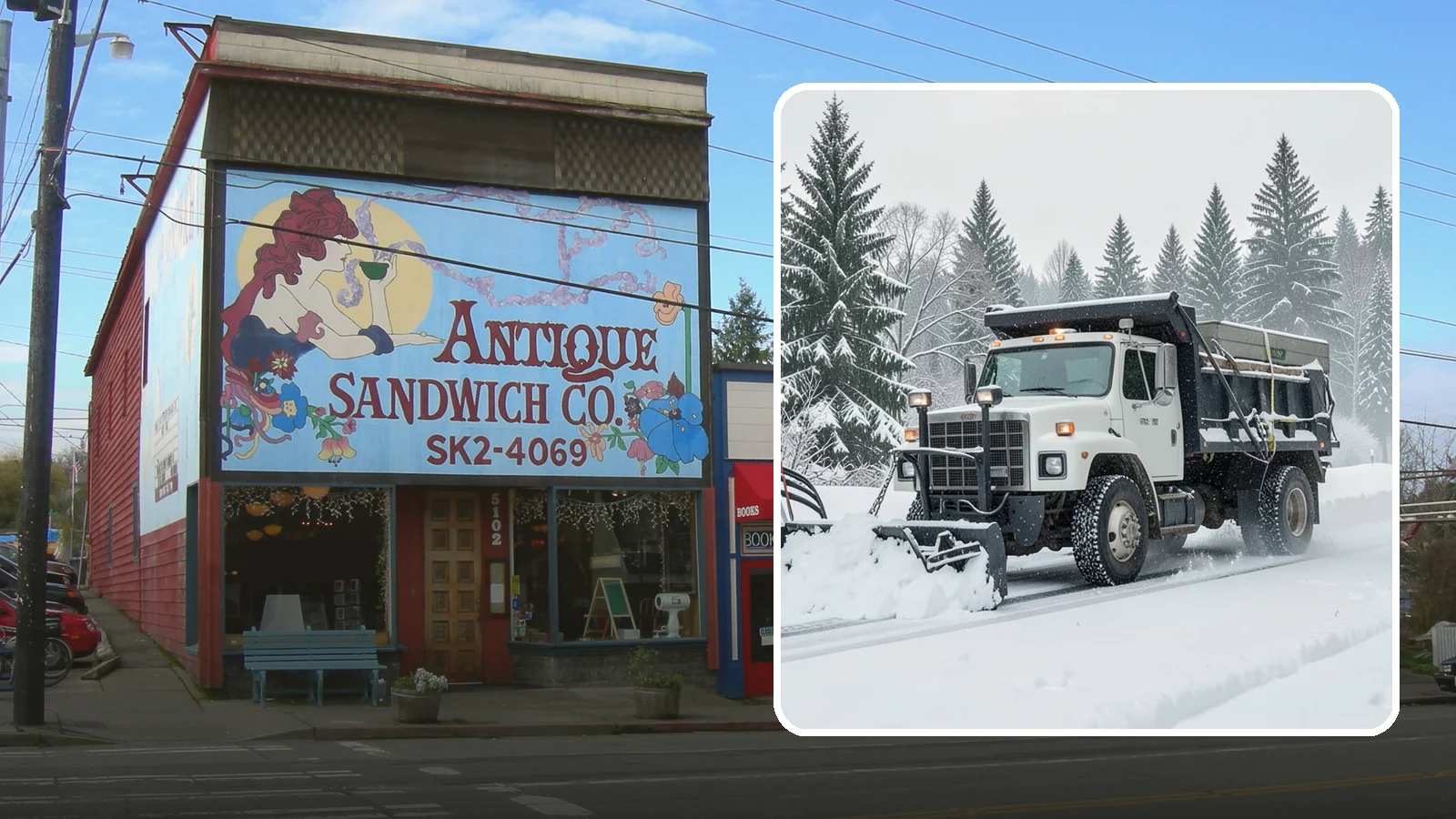 Dump Truck Plowing in Ruston, Pierce County, WA - Our plow-equipped dump trucks move heavy snow and haul it away in a single, efficient operation.