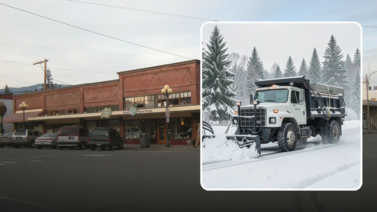 Dump Truck Plowing in Sedro-Woolley, Skagit County, WA - Our plow-equipped dump trucks move heavy snow and haul it away in a single, efficient operation.