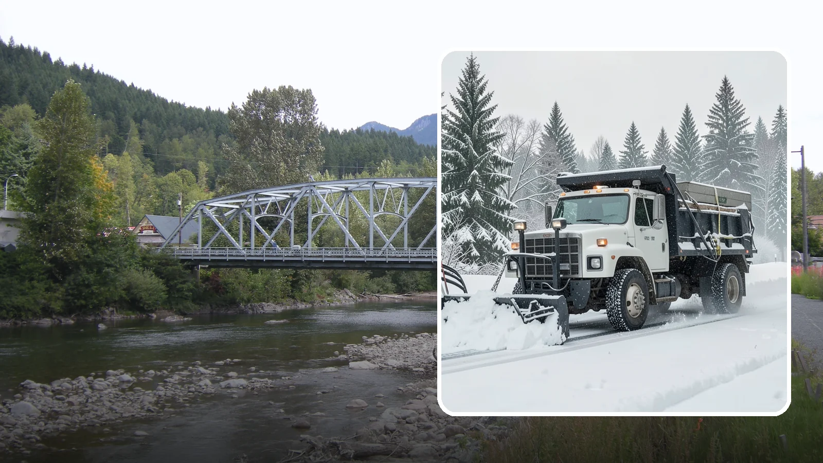 Dump Truck Plowing in Skykomish, King County, WA - Our plow-equipped dump trucks move heavy snow and haul it away in a single, efficient operation.