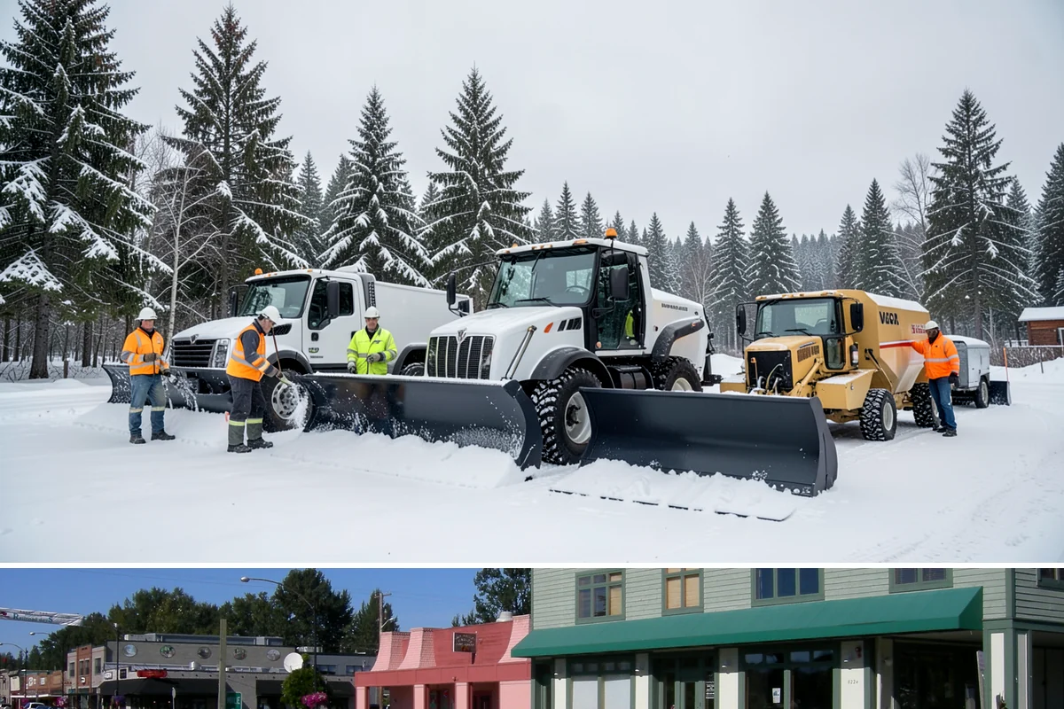 Dump Truck Plowing in Snoqualmie, King County, WA - Dump truck plowing is most useful during heavy accumulation events from December through February on space-limited commercial...