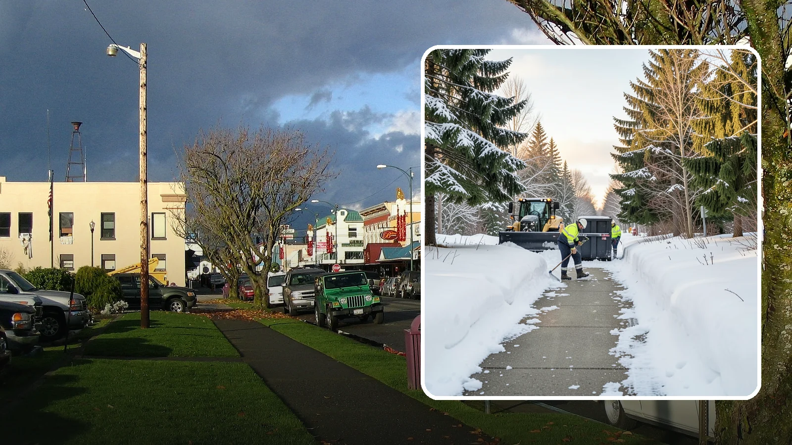 Dumpster Access Clearing in Arlington, Snohomish County, WA - We clear the path and pad leading to standalone dumpsters so tenants and crews can dump waste without wading through snow.