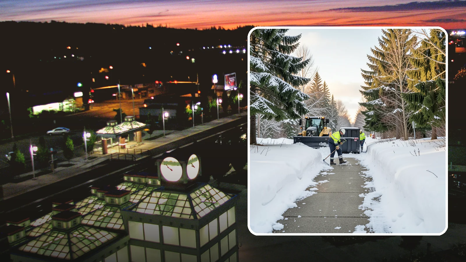 Dumpster Access Clearing in Auburn, King County, WA - We clear the path and pad leading to standalone dumpsters so tenants and crews can dump waste without wading through snow.