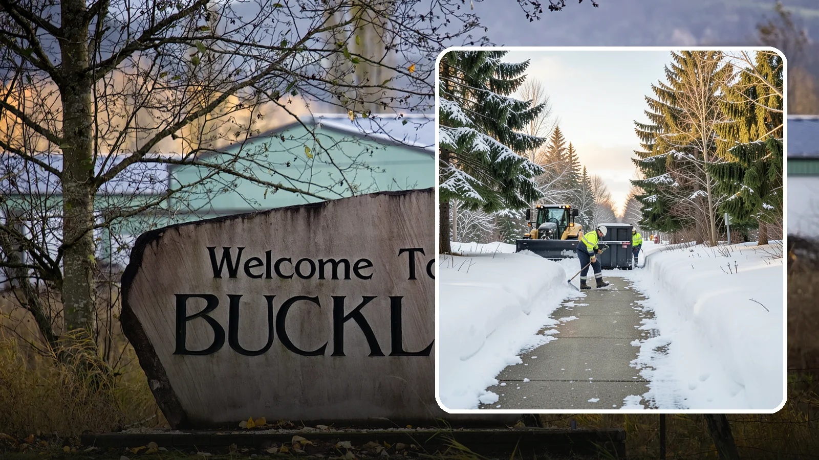 Dumpster Access Clearing in Buckley, Pierce County, WA - We clear the path and pad leading to standalone dumpsters so tenants and crews can dump waste without wading through snow.