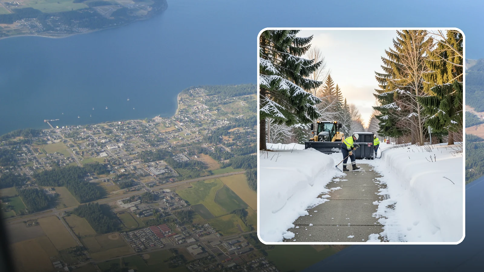 Dumpster Access Clearing in Coupeville, Island County, WA - We clear the path and pad leading to standalone dumpsters so tenants and crews can dump waste without wading through snow.
