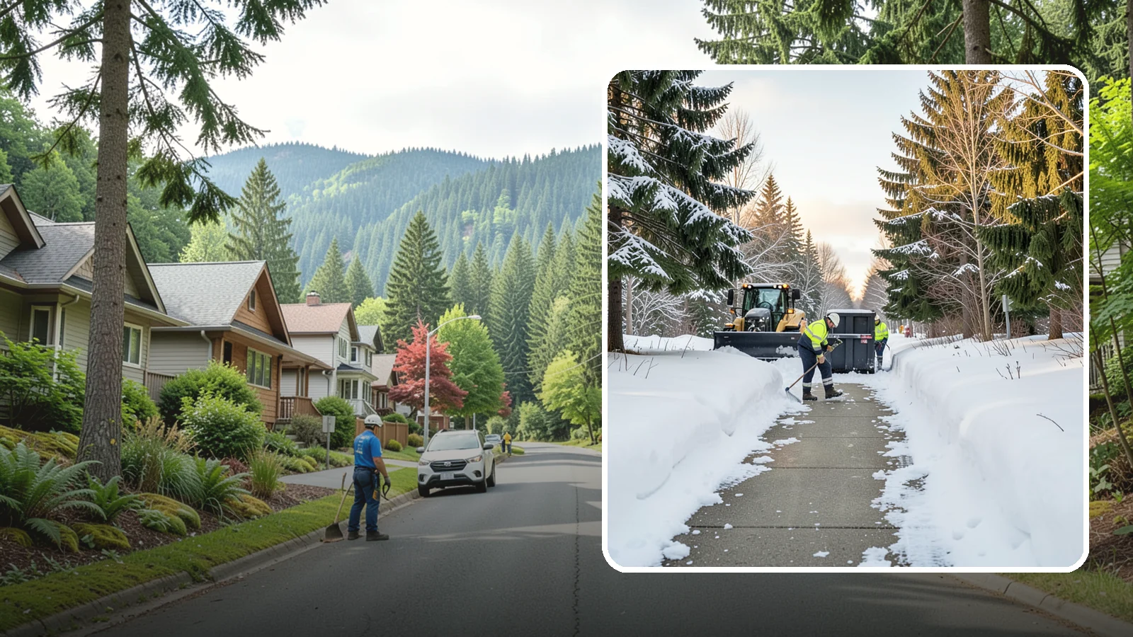 Dumpster Access Clearing in Darrington, Snohomish County, WA - We clear the path and pad leading to standalone dumpsters so tenants and crews can dump waste without wading through snow.