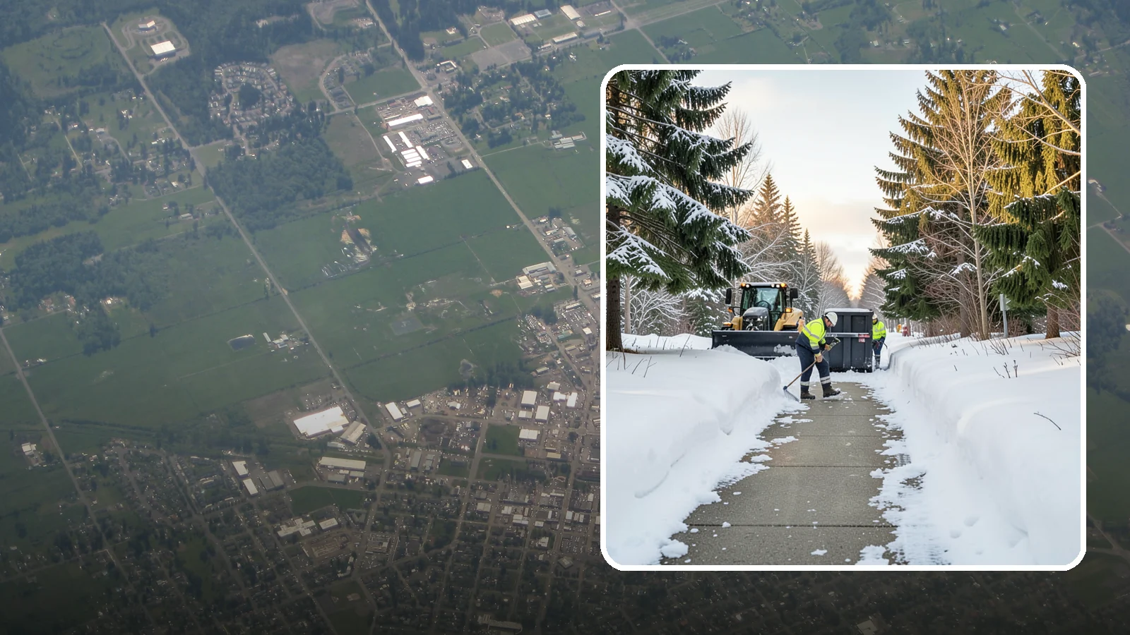 Dumpster Access Clearing in Enumclaw, King County, WA - We clear the path and pad leading to standalone dumpsters so tenants and crews can dump waste without wading through snow.