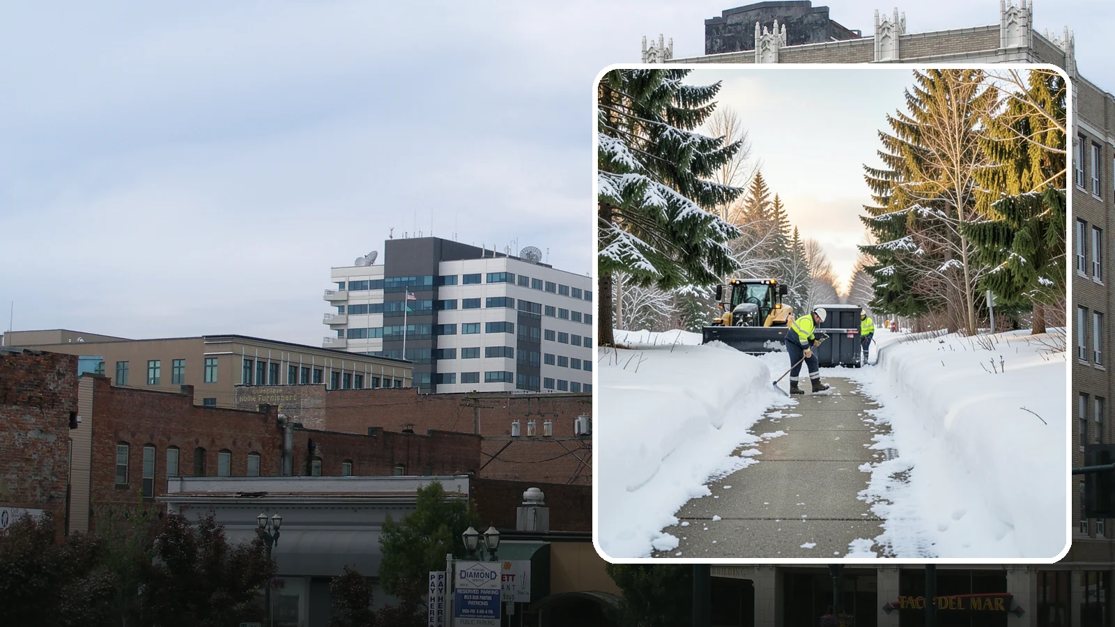 Dumpster Access Clearing in Everett, Snohomish County, WA - We clear the path and pad leading to standalone dumpsters so tenants and crews can dump waste without wading through snow.