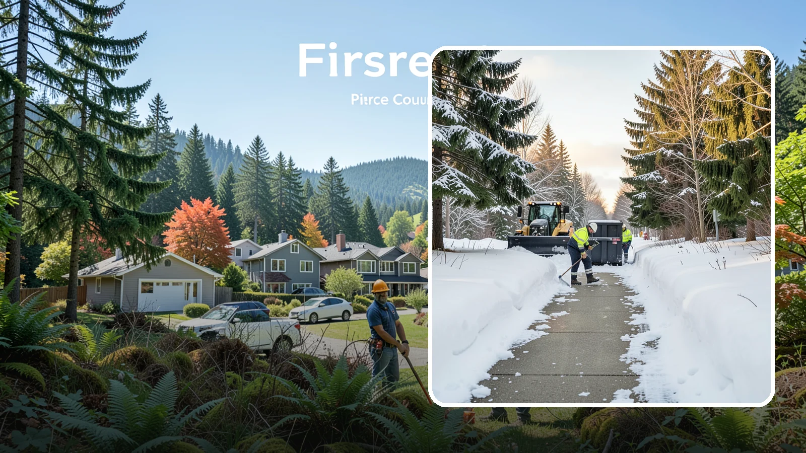 Dumpster Access Clearing in Fircrest, Pierce County, WA - We clear the path and pad leading to standalone dumpsters so tenants and crews can dump waste without wading through snow.