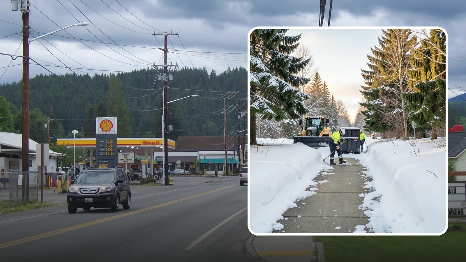 Dumpster Access Clearing in Granite Falls, Snohomish County, WA - We clear the path and pad leading to standalone dumpsters so tenants and crews can dump waste without wading through snow.