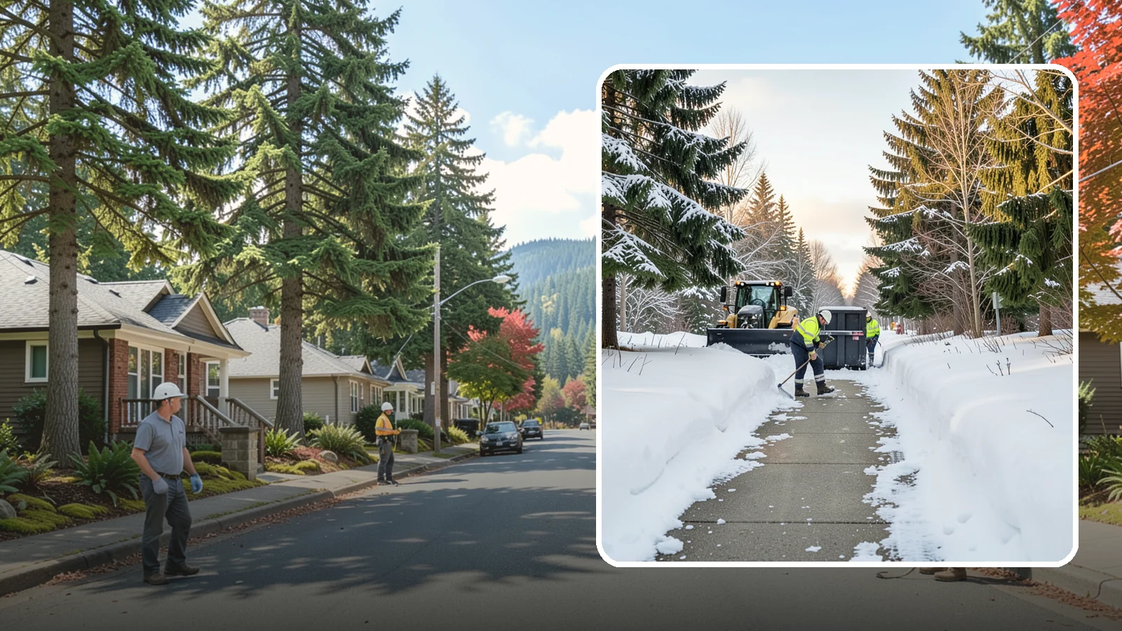 Dumpster Access Clearing in Hunts Point, King County, WA - We clear the path and pad leading to standalone dumpsters so tenants and crews can dump waste without wading through snow.