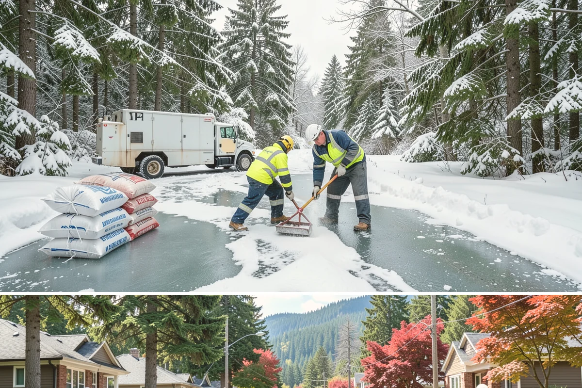Dumpster Access Clearing in Hunts Point, King County, WA - Handled early each morning after overnight accumulation through our regional snow months.